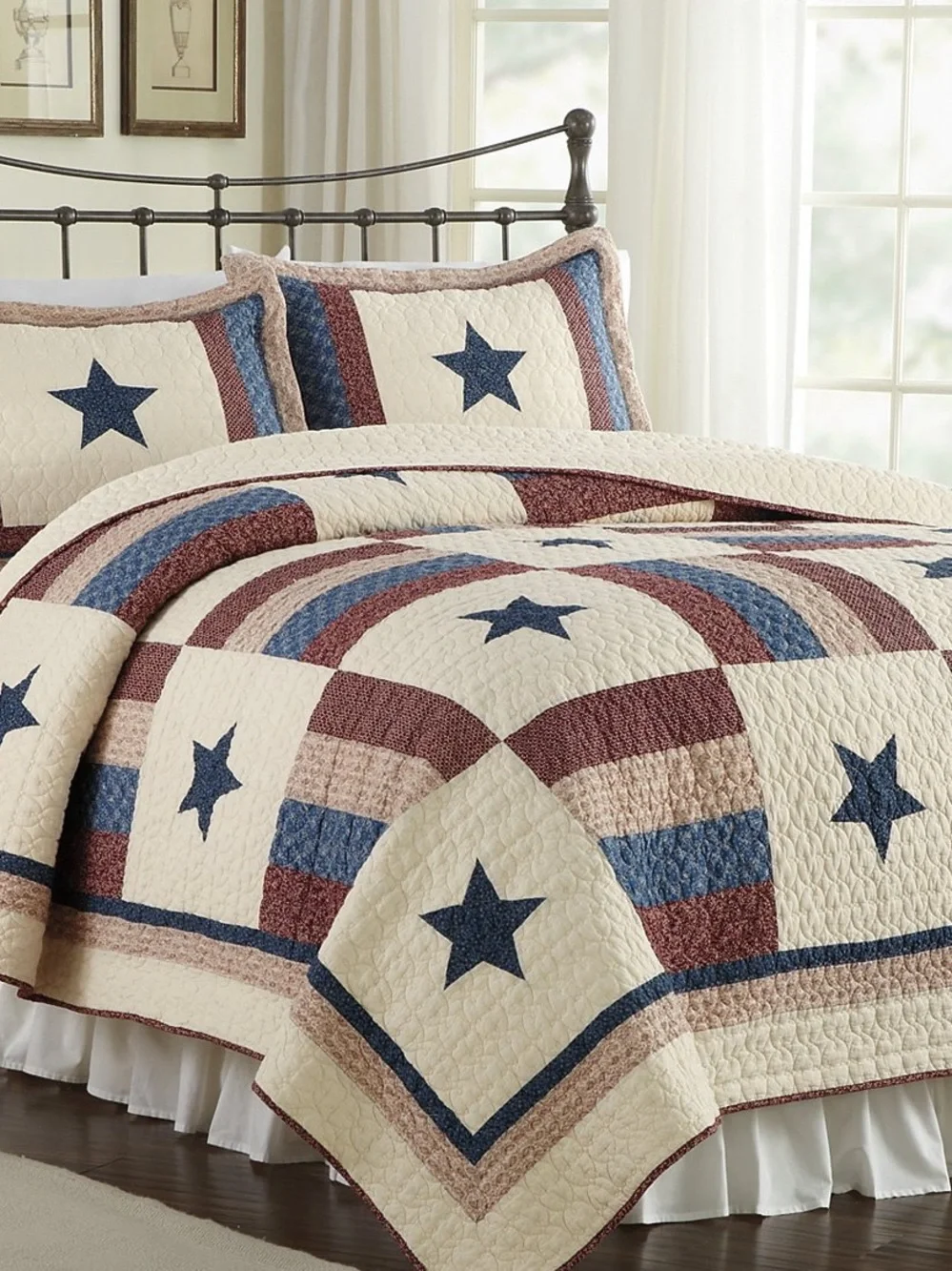 Discontinued Cracker Barrel Roosevelt Queen Quilt 90x90 no shams